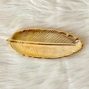 Gold Feather Trinket Tray